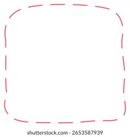 Borda tracejada rosa bonita com uma borda ondulada, adequada para modelos de notebook feminino, áreas de conteúdo decorativo ou imprimíveis.