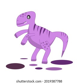 A cute pink dinosaur with a simple pink background looks sweet.