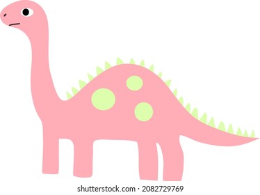 cute pink dinosaur in a speck is walking.