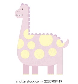 Cute Pink Dinosaur With Yellow Spots