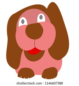 Cute Pink Dog Vector Isolated Stock Vector (Royalty Free) 1146607388