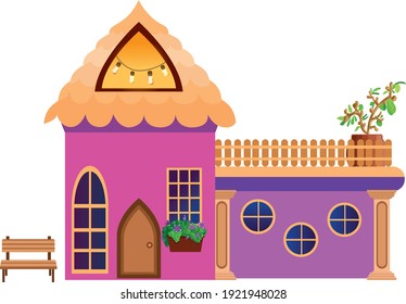Una bonita casa de muñecas rosas