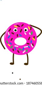 Cute Pink Donut-Vektorgrafik 
