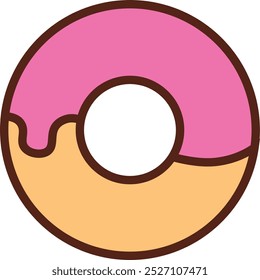 Ilustración vectorial rosada linda de la dona