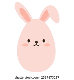Cute pink Easter egg with bunny ears