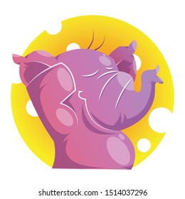 Cute Pink Elephant Doing Salute