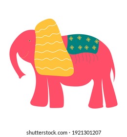 Cute pink elephant in flat Scandinavian style
Suitable for the design of children's clothing, bags, notebooks and more.

