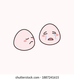 Cute Pink Emoticons with Various Facial Expressions