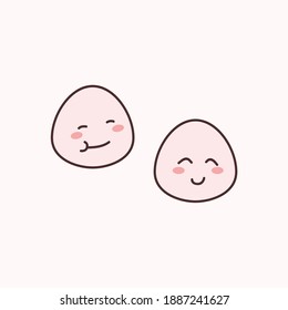Cute Pink Emoticons with Various Facial Expressions