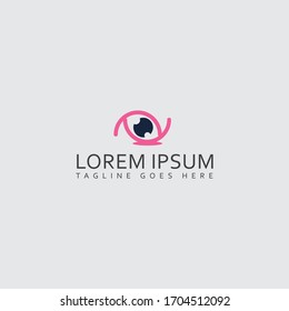 cute pink eyes for logo design brand identity company vector