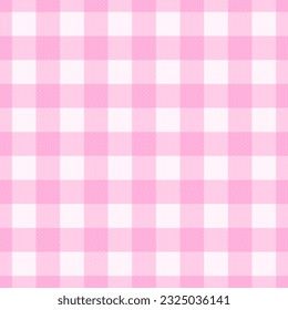 Cute pink fashion seamless pattern of style.  Scottish tartan vichy plaid graphic texture for dress, skirt, scarf, throw, jacket, fashion fabric print. Vector illustration