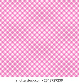 Cute pink fashion seamless pattern of style. Scottish tartan vichy plaid graphic texture for dress, skirt, scarf, throw, jacket, fashion fabric print. Vector illustration