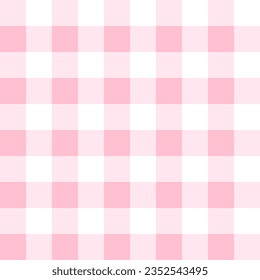Cute pink fashion seamless pattern. Plaid tart vichy plaid for dresses, skirts, scarves, throws, jackets, fashion fabrics. Vector illustration