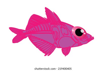 cute pink fish cartoon