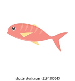 Cute Pink Fish On White Background