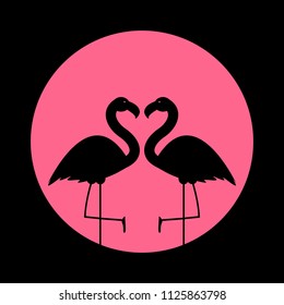 Cute Pink Flamingo Background Vector Illustration EPS10