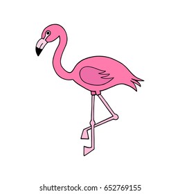 Cute Cartoon Flamingo Vector Illustration Simple Stock Vector (Royalty ...