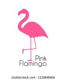 Cute Pink Flamingo Icon Vector Illustration EPS10