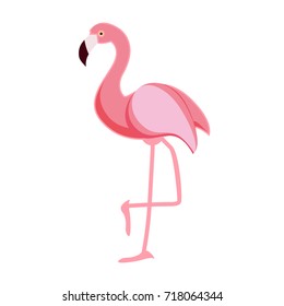 Cute Pink Flamingo Icon Vector Illustration. EPS10
