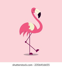 Cute Pink Flamingo Isolated Vector Design