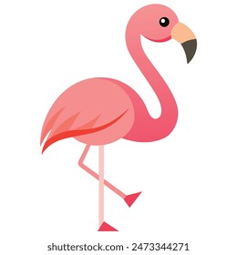 Cute Pink Flamingo On White Background Summer Love Cute Flamingo Couple	