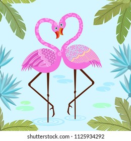 Cute pink flamingo pattern