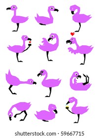 cute pink flamingo set