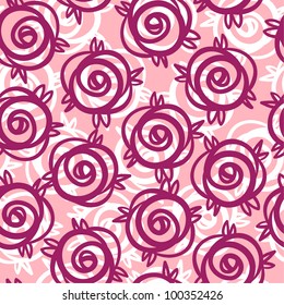 Cute pink floral seamless pattern background