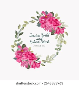 guirlanda de aquarela floral rosa bonito