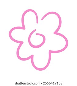 Cute pink flower bud scribble