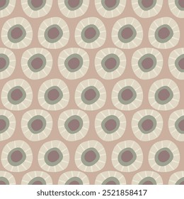 Fondo de patrón transparente de Vector de cabezas de flores rosadas lindas. Fondo floral denso con cabezas de flores modernas irregulares. Botánica simple repetición en el diseño de ladrillo para el bebé, niños, jardín. Boho por toda la impresión