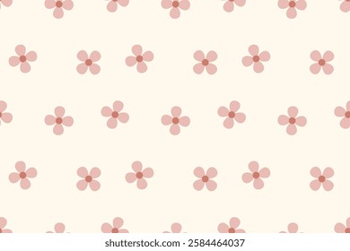 Cute pink flower petals seamless repeat pattern
