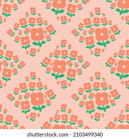 cute pink flower seamless for fabric pattern or digital paper