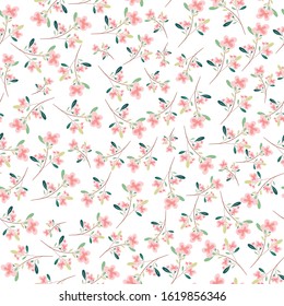 cute pink flower seamless pattern