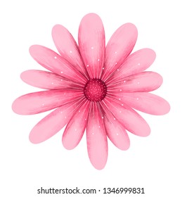 Cute pink flower. Vector illustration
