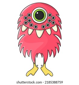 Monstruo con un ojo y una sonrisa, Halloween Funny Clipart