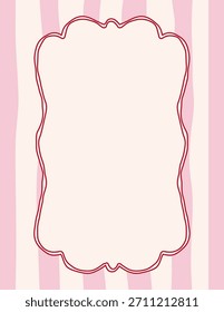 Cute Pink Frame Template in Coquette Style