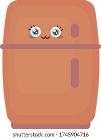 Frigorífico rosa, ilustración, vector sobre fondo blanco