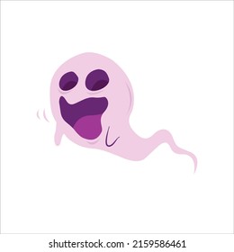 Cute pink ghost vector download.