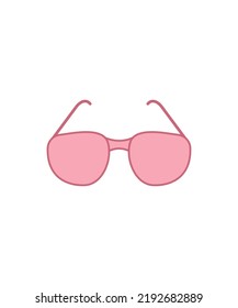 Cute Pink goggle icon isolated on a white background.