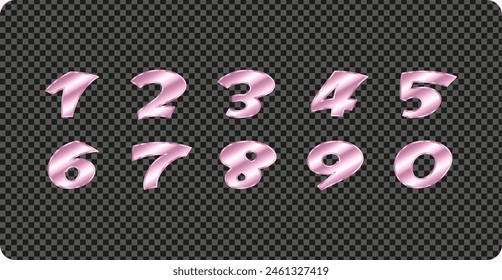 Cute pink gradient numbers on black background