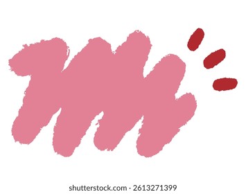 Cute pink handwritten crayon-style doodle frame