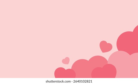 Cute pink heart bottom border background. Perfect for Valentine's day.