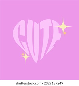 cute pink heart. pink colorful text.banner