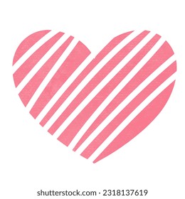 Cute pink heart design. Vector illustration.