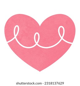 Cute pink heart design. Vector illustration.