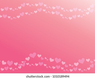 Cute Pink Heart frame layout template for Valentine's day. Vector isolated. White Background.