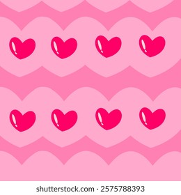 Cute pink heart pattern. Pink Love icon with pastel background. 