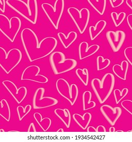 Cute pink heart pattern. Valentine background.