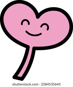 A cute pink heart sprout